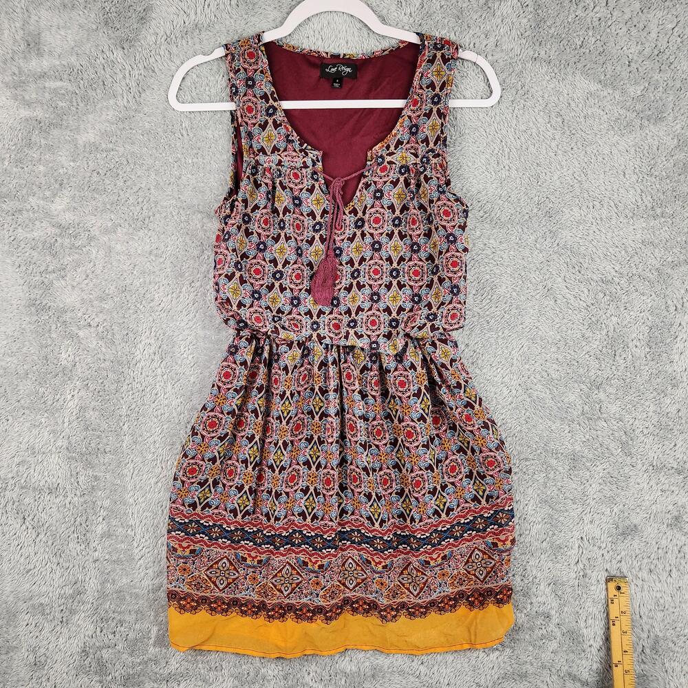 Love Reign Dress Womens Small Multicolor Floral Sleeveless Boho Sundress Lined